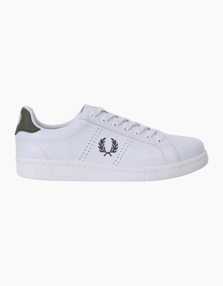 Fred Perry B721 White LW Green Leather Trainers
