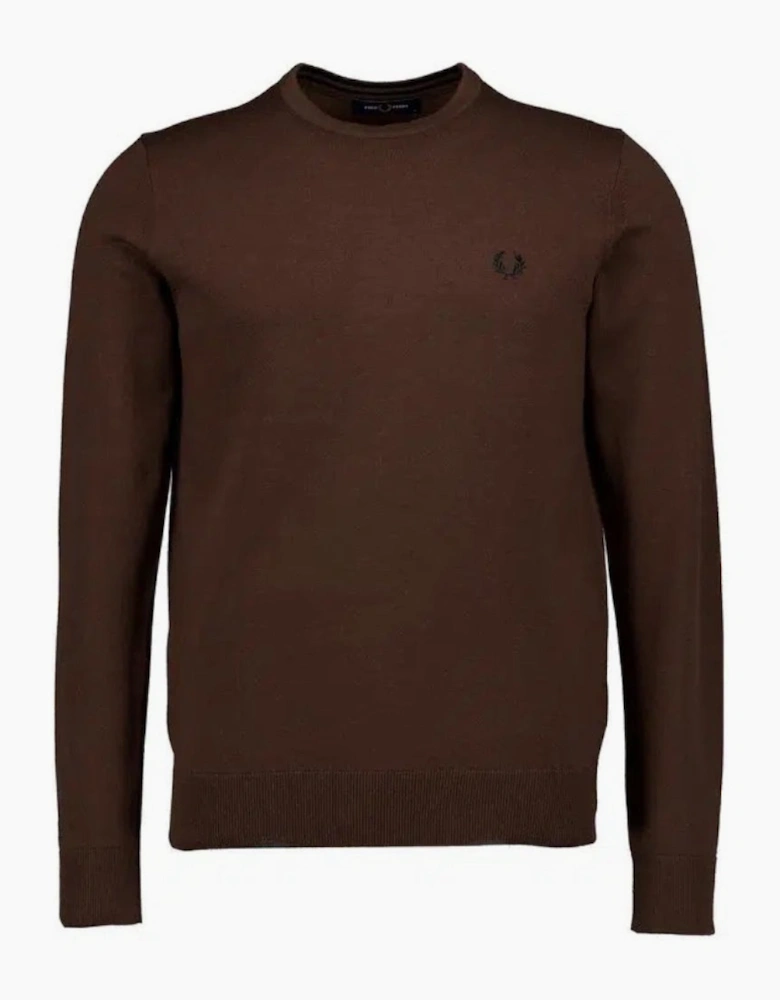 Fred Perry Burnt Tobacco Classic Crewneck Jumper