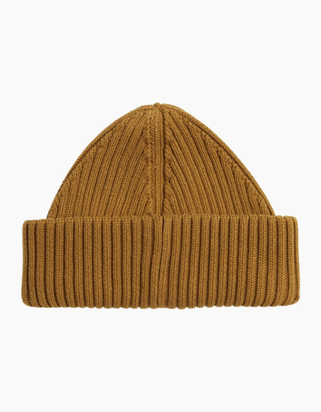 Fred Perry Branded Patch Dark Caramel Ribbed Beanie