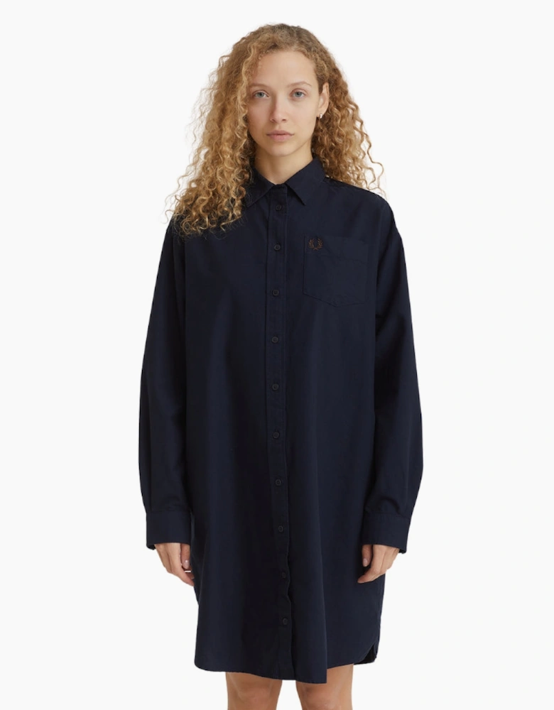 Fred Perry Button Through Shirt Navy Dress