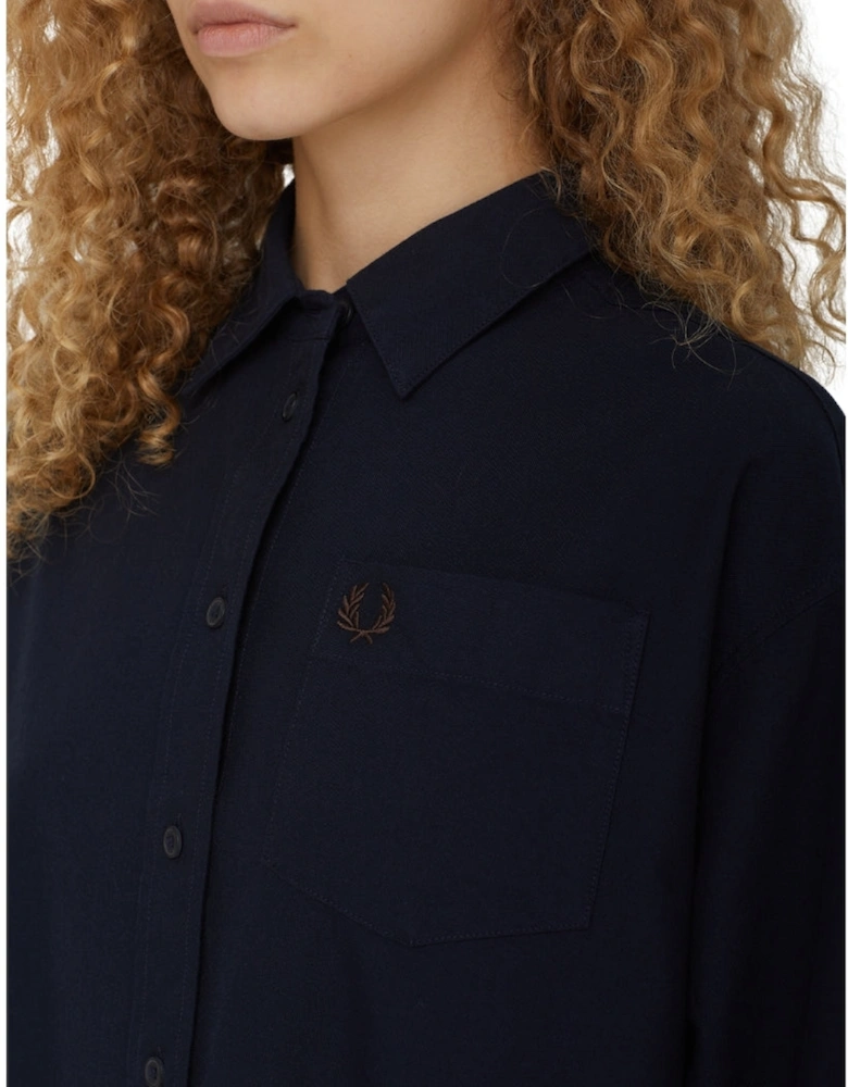 Fred Perry Button Through Shirt Navy Dress