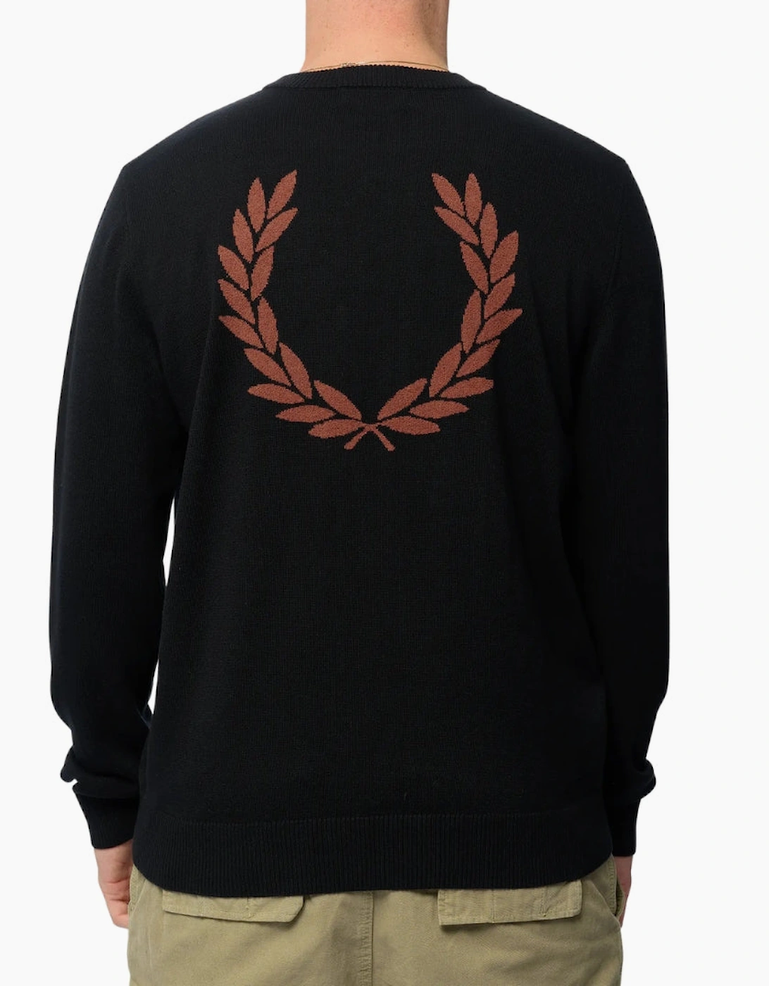 Fred Perry Boucle Laurel Wreath Black Jumper