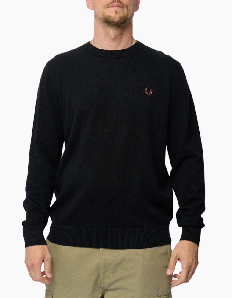 Fred Perry Boucle Laurel Wreath Black Jumper