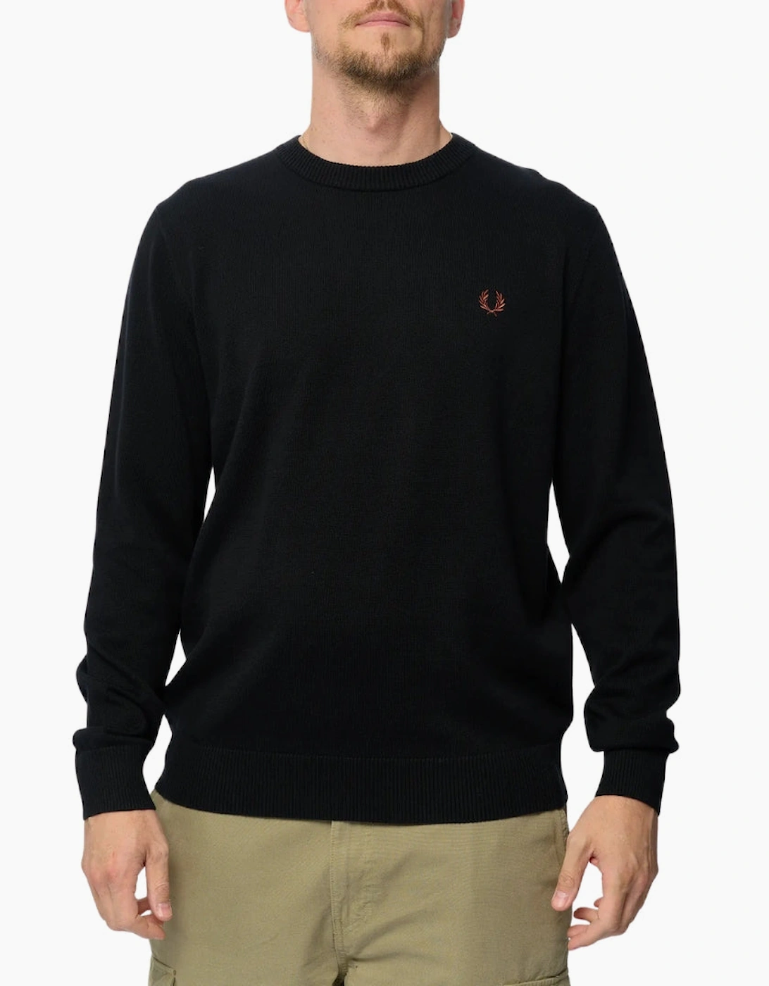 Fred Perry Boucle Laurel Wreath Black Jumper