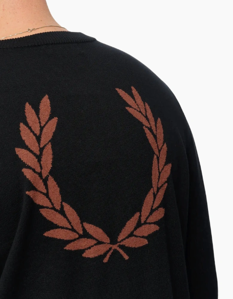 Fred Perry Boucle Laurel Wreath Black Jumper