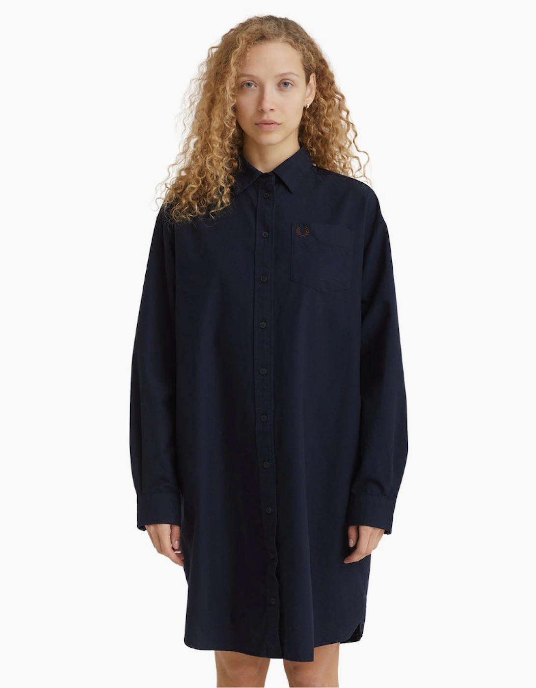 Fred Perry Button Through Shirt Navy Dress