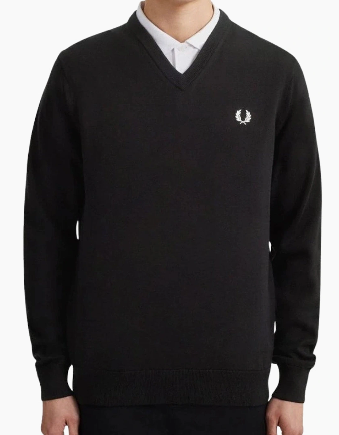 Fred Perry Classic V-Neck Black Jumper