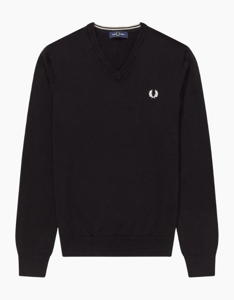 Fred Perry Classic V-Neck Black Jumper