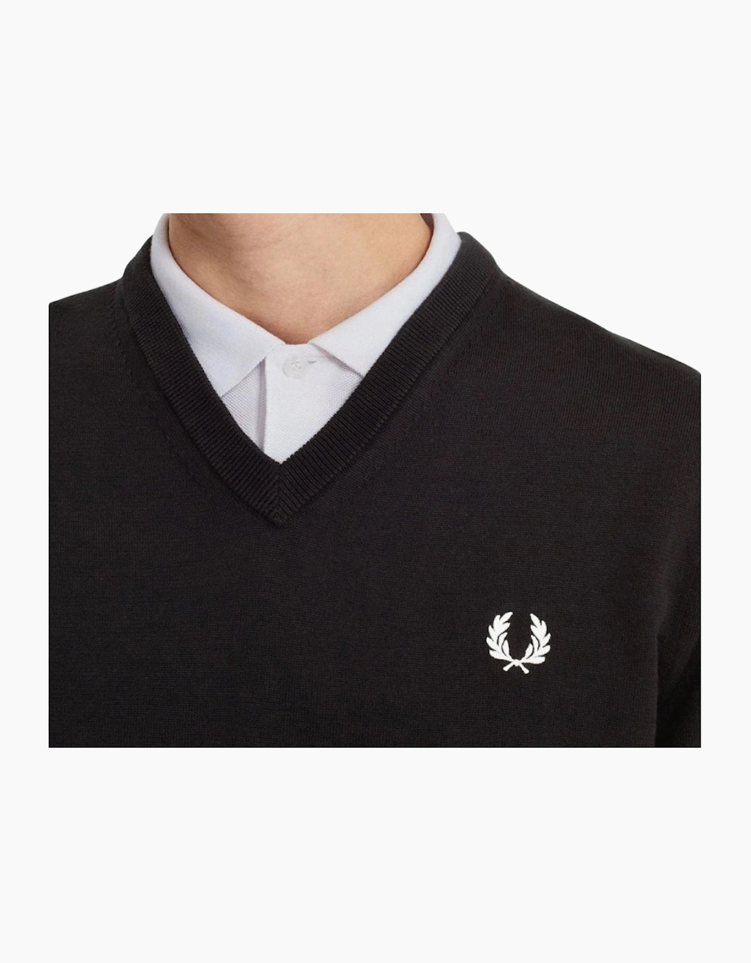 Fred Perry Classic V-Neck Black Jumper