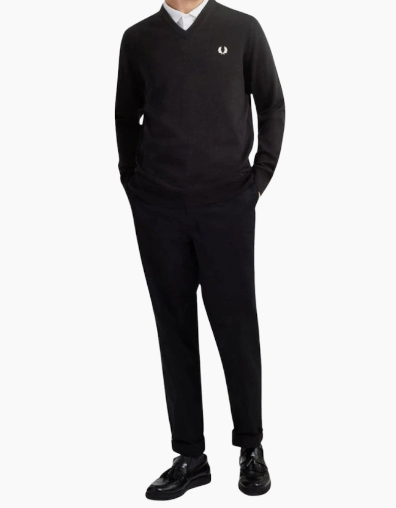 Fred Perry Classic V-Neck Black Jumper
