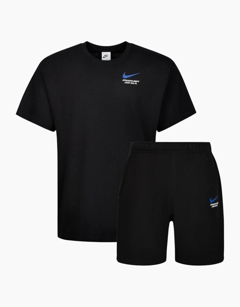 Nike Athletic T-Shirt and Short Set Black