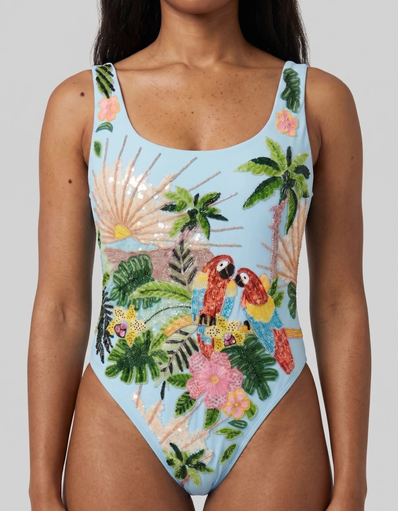Maya Scoop Back Tropical Swimsuit