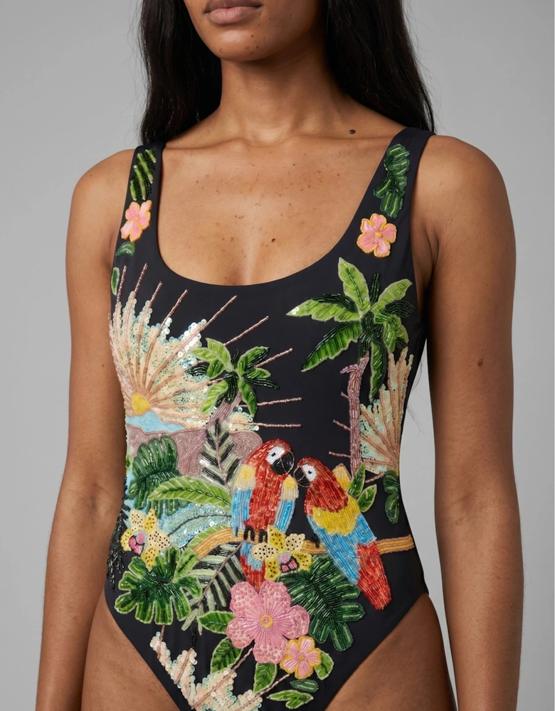 Maya Scoop Back Tropical Swimsuit