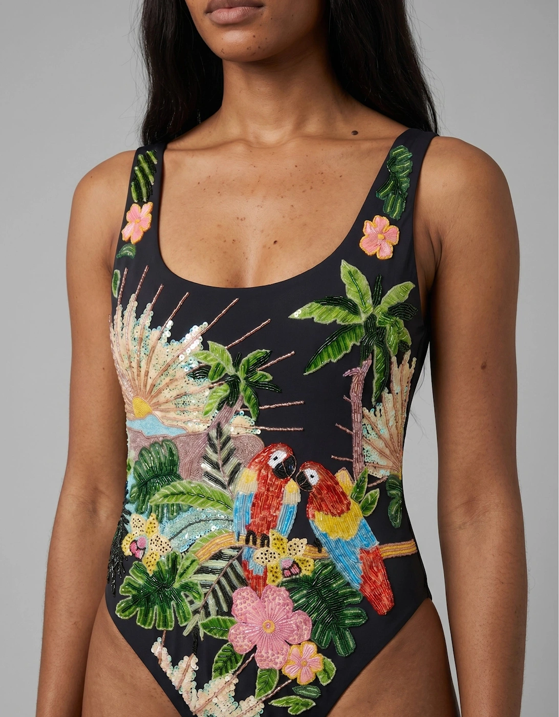 Maya Scoop Back Tropical Swimsuit