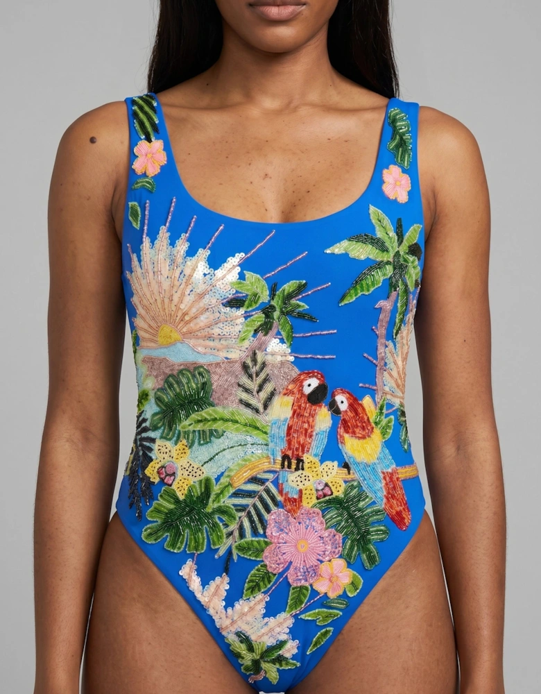 Maya Scoop Back Tropical Swimsuit