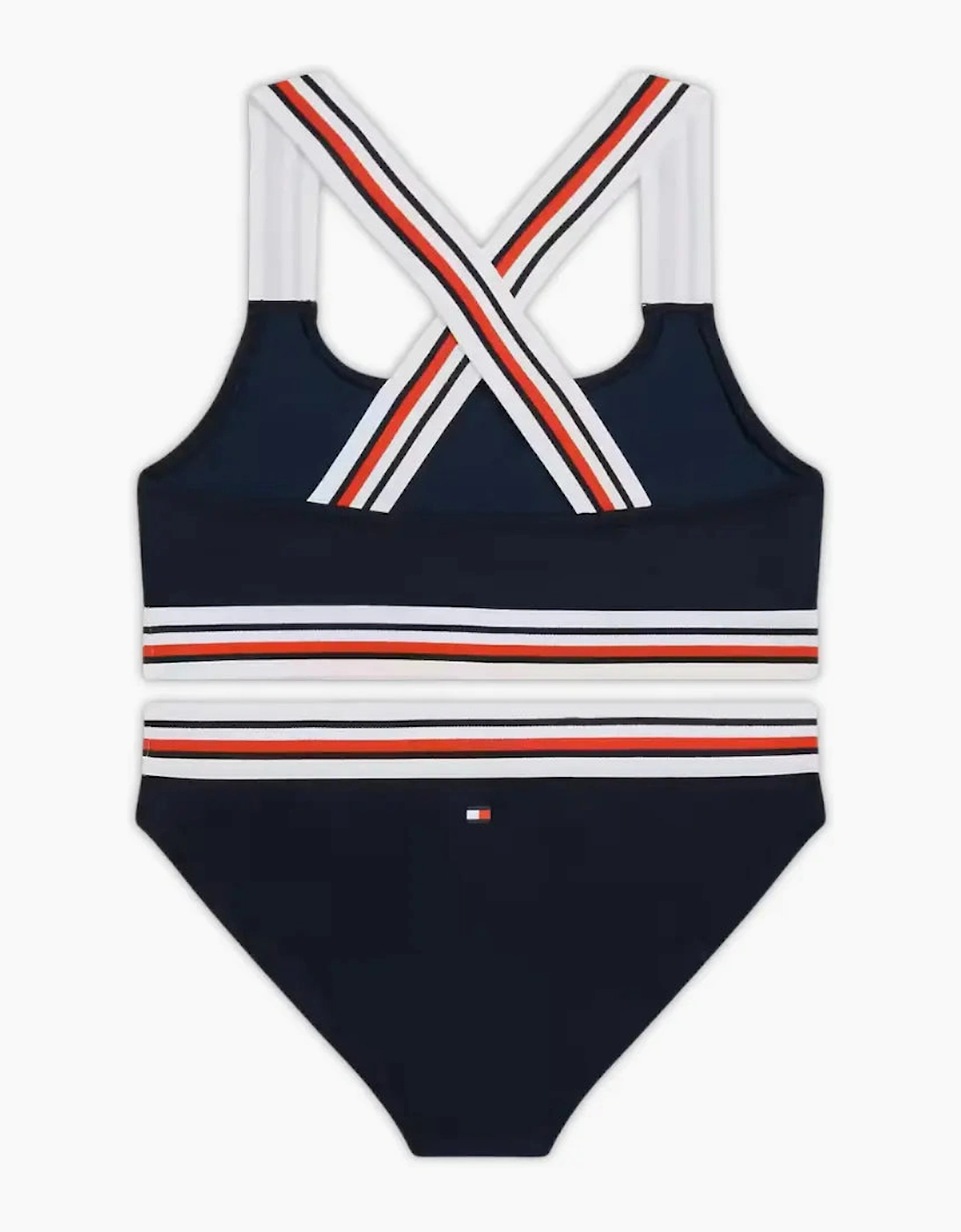 Girls Global Stripe Bralette Bikini Swim Set, Dark Night Navy