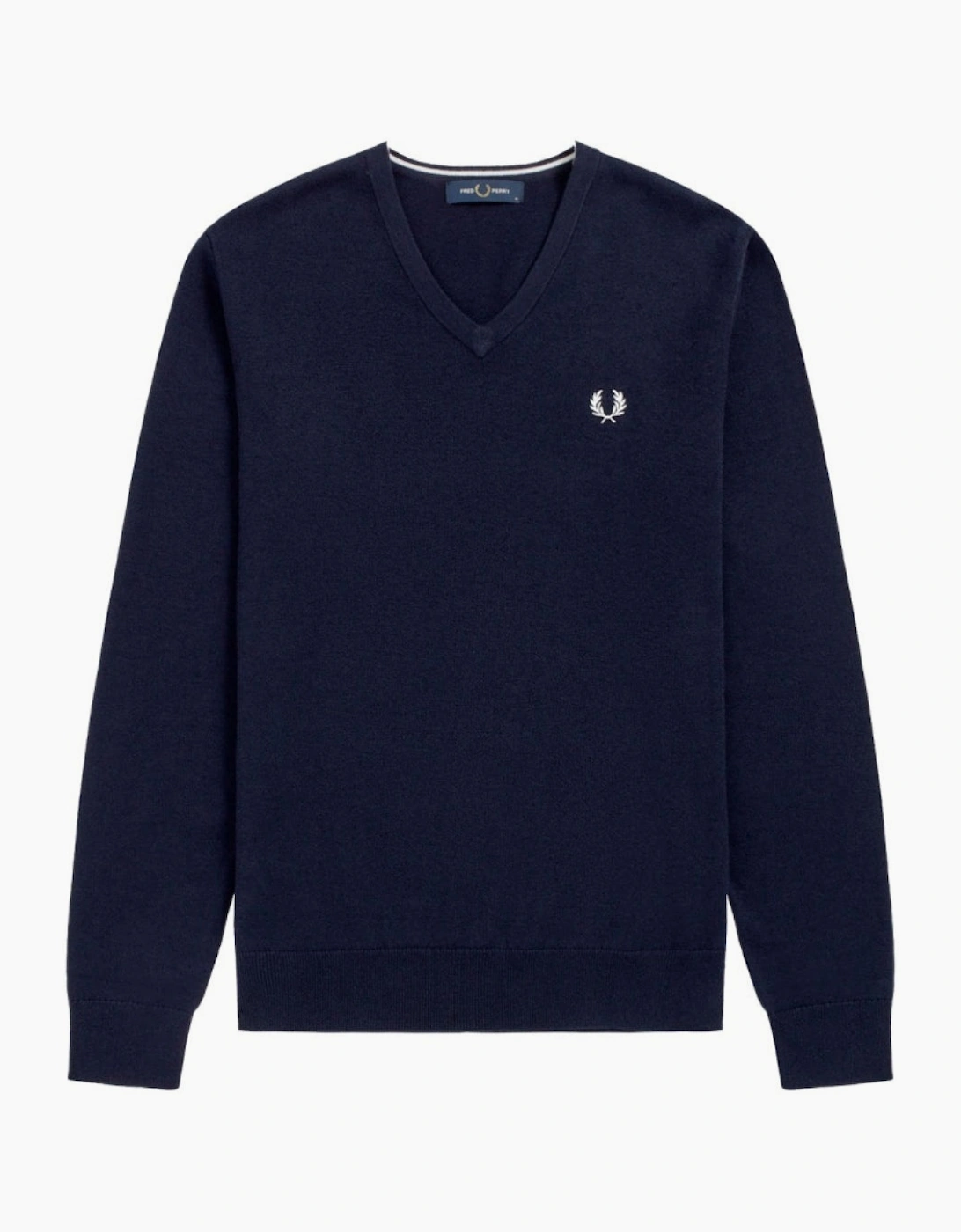 Fred Perry Classic V-Neck Navy Blue Jumper, 6 of 5