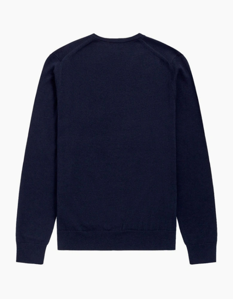 Fred Perry Classic V-Neck Navy Blue Jumper