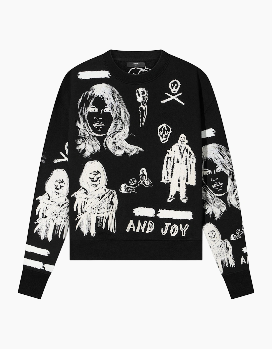 AMIRI X WES LANG EMBROIDERED CREW NECK SWEATSHIRT BLACK, 4 of 3