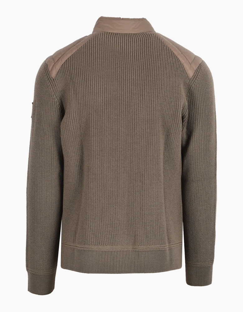 BELSTAFF COMPOUND CARDIGAN JACKET KHAKI GREEN