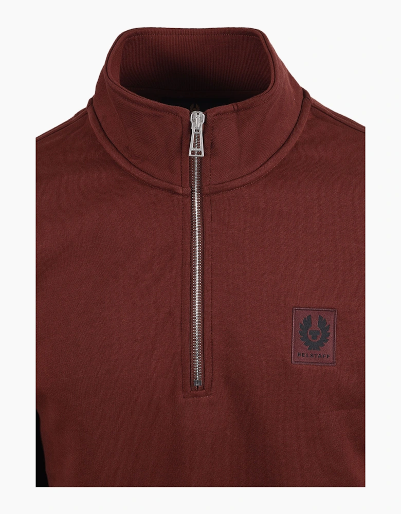 BELSTAFF HALF ZIP SWEATSHIRT OXBLOOD