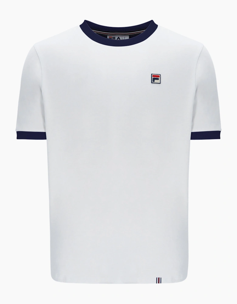 Marconi Essential Ringer Mens T-Shirt | White / Fila Navy