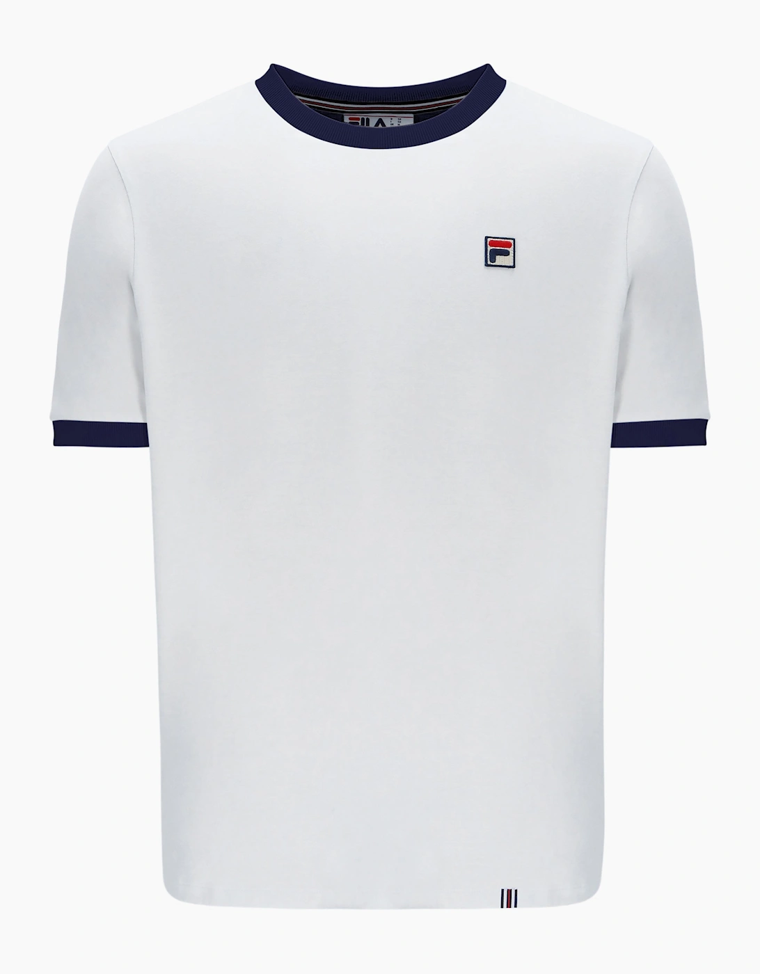 Marconi Essential Ringer Mens T-Shirt | White / Fila Navy, 4 of 3