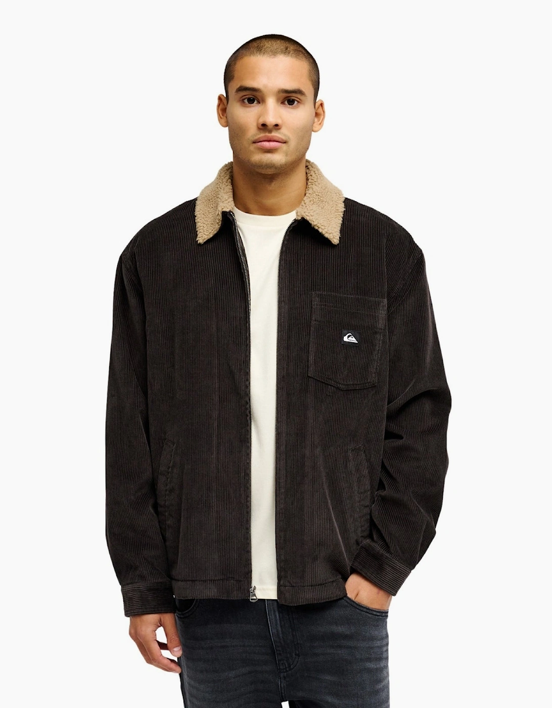 Men's Quiksilver Mens DNA Sherpa Fleece Lined Shacket - Grey - Size: Regular/36