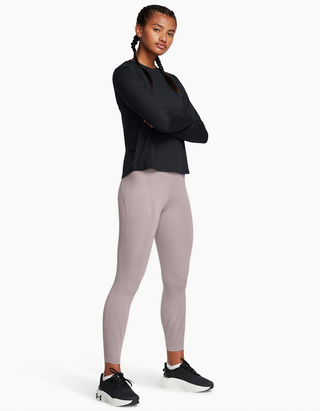 Launch Solid Patterned Running Leggings