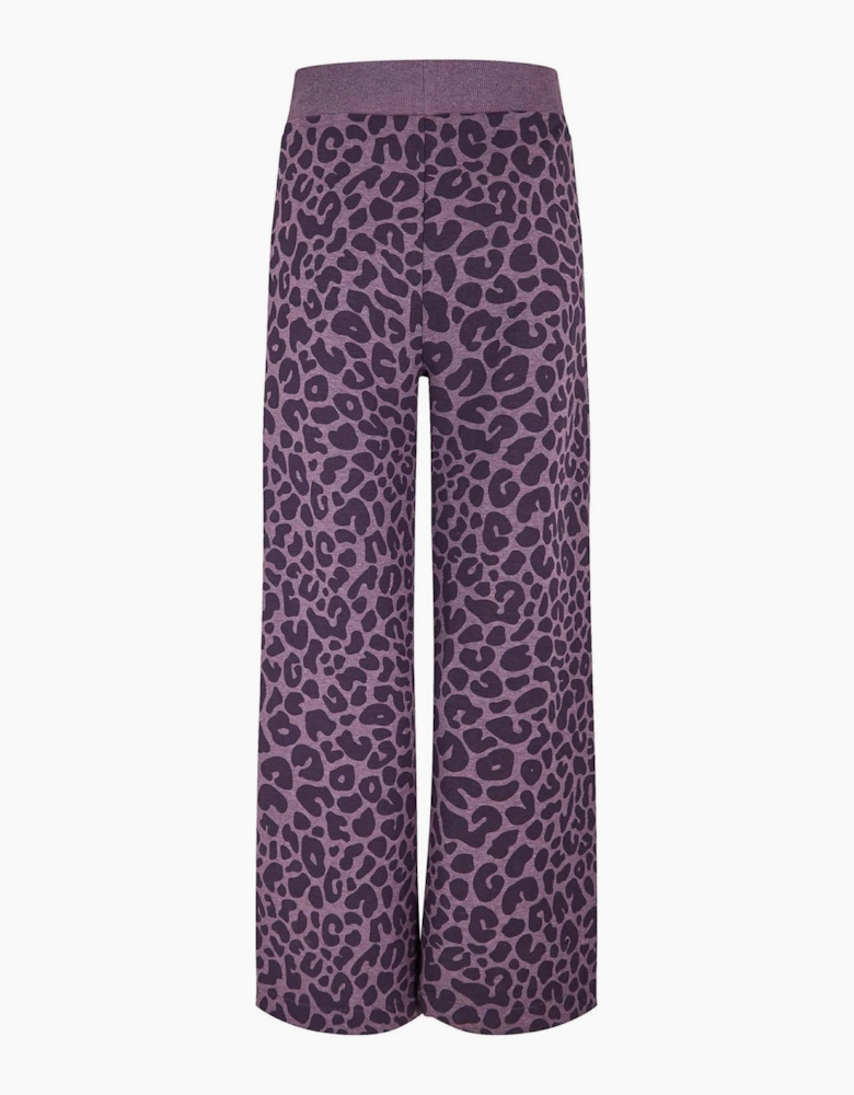 Leopard Patterned Wide Leg Joggers