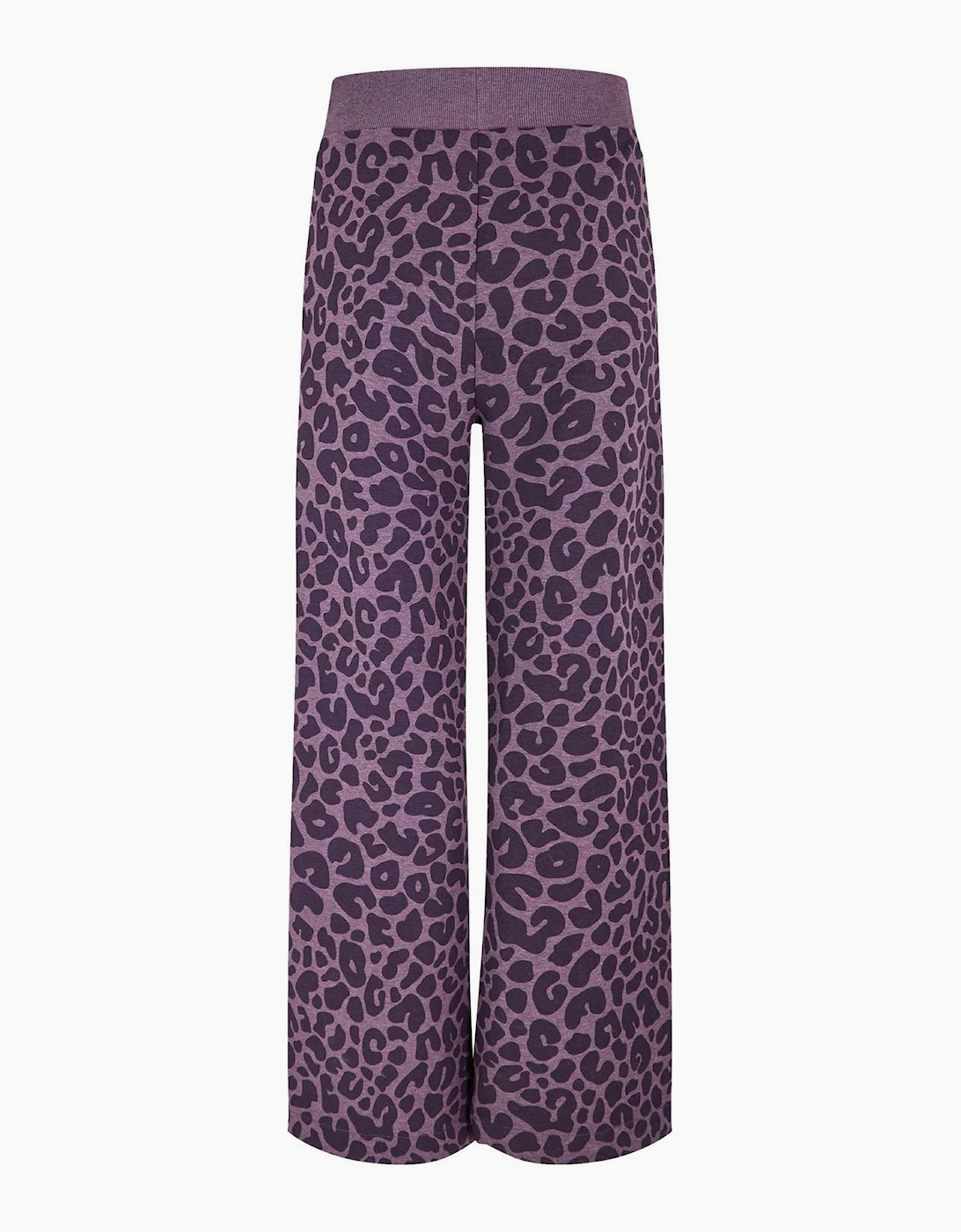 Leopard Patterned Wide Leg Joggers