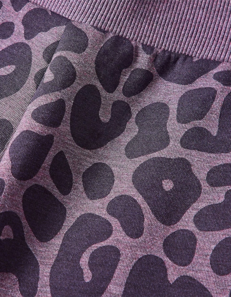 Leopard Patterned Wide Leg Joggers