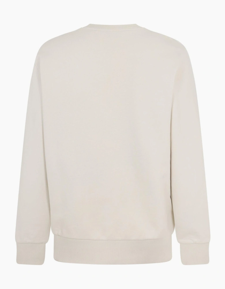 Graphic Crew Neck Ribbed Collar Long Sleeve Sweatshirt