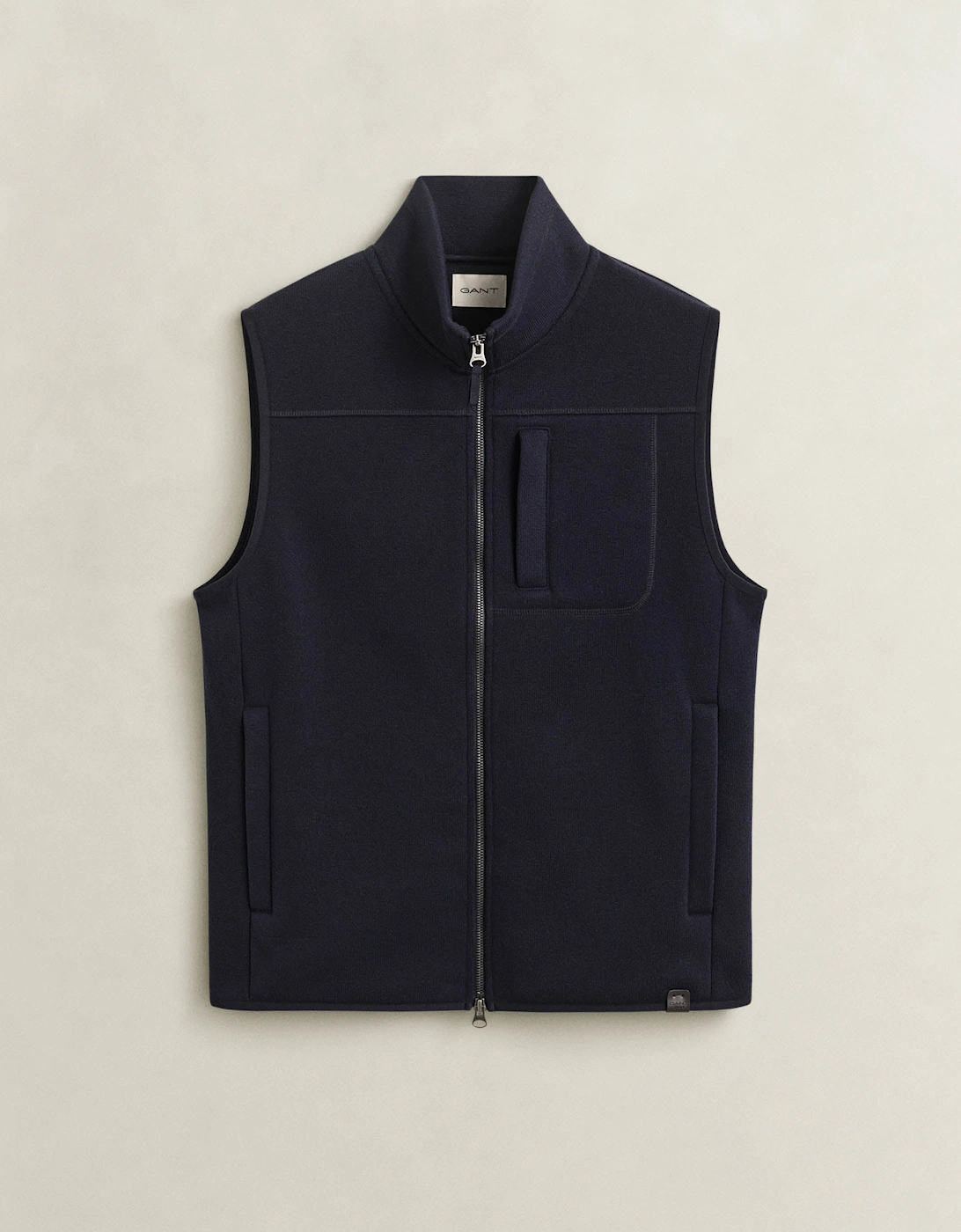 GANT Mens Zipped Fleece Vest - 433 Evening Blue, 2 of 1