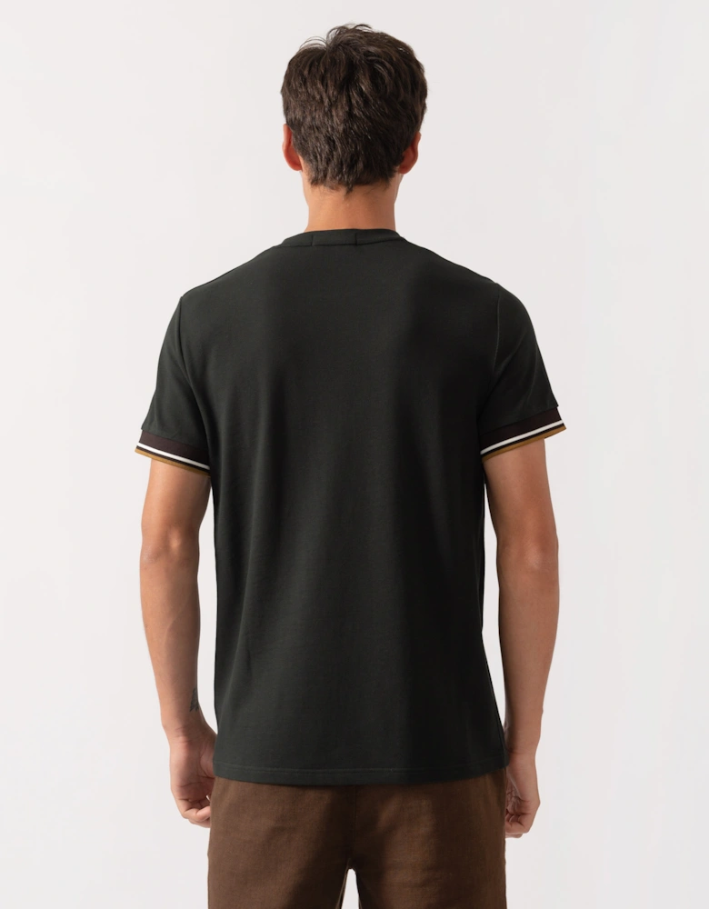 Fred Perry Mens Twin Tipped Cuff T-Shirt - Night Green Q20