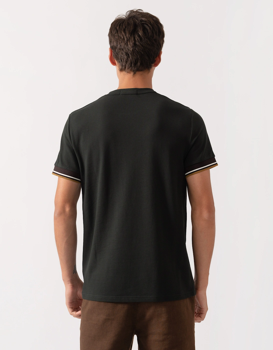 Fred Perry Mens Twin Tipped Cuff T-Shirt - Night Green Q20
