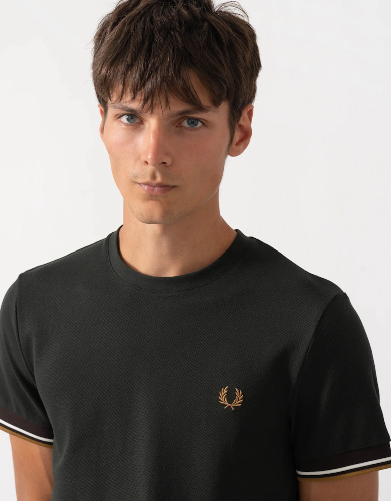 Fred Perry Mens Twin Tipped Cuff T-Shirt - Night Green Q20