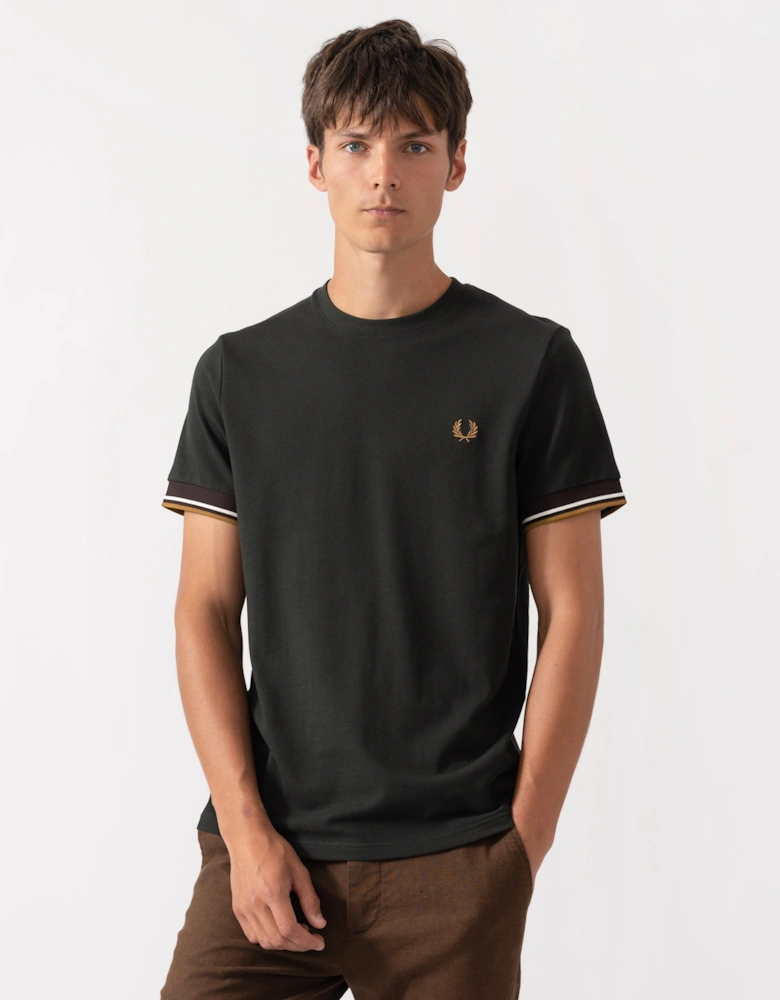 Fred Perry Mens Twin Tipped Cuff T-Shirt - Night Green Q20