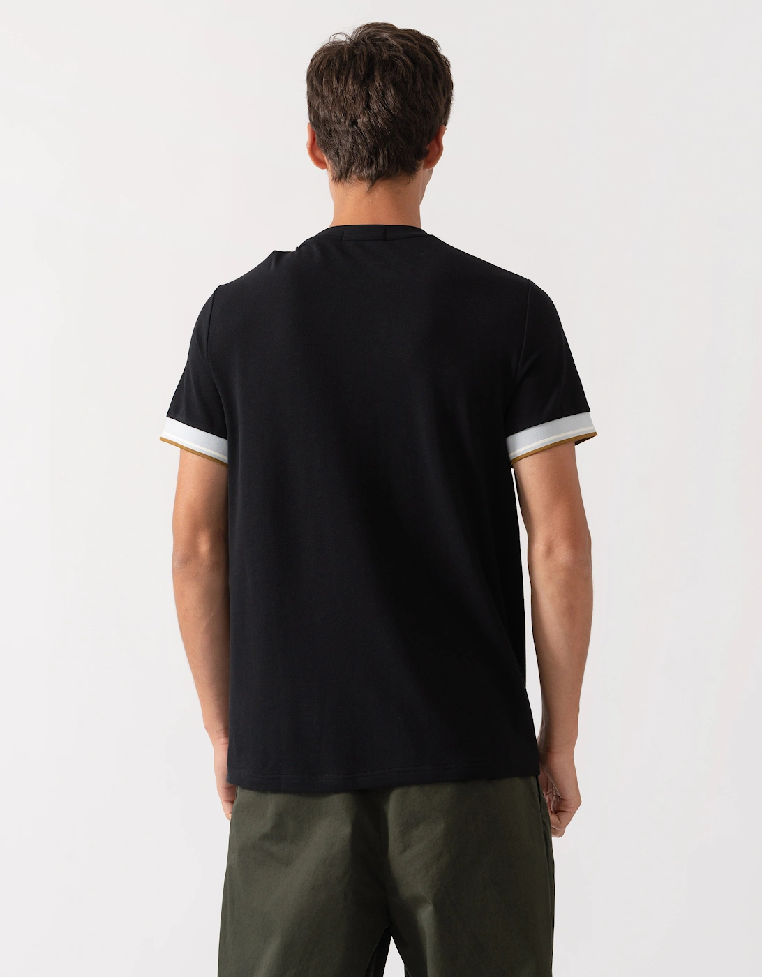 Fred Perry Mens Twin Tipped Cuff T-Shirt - Black R88