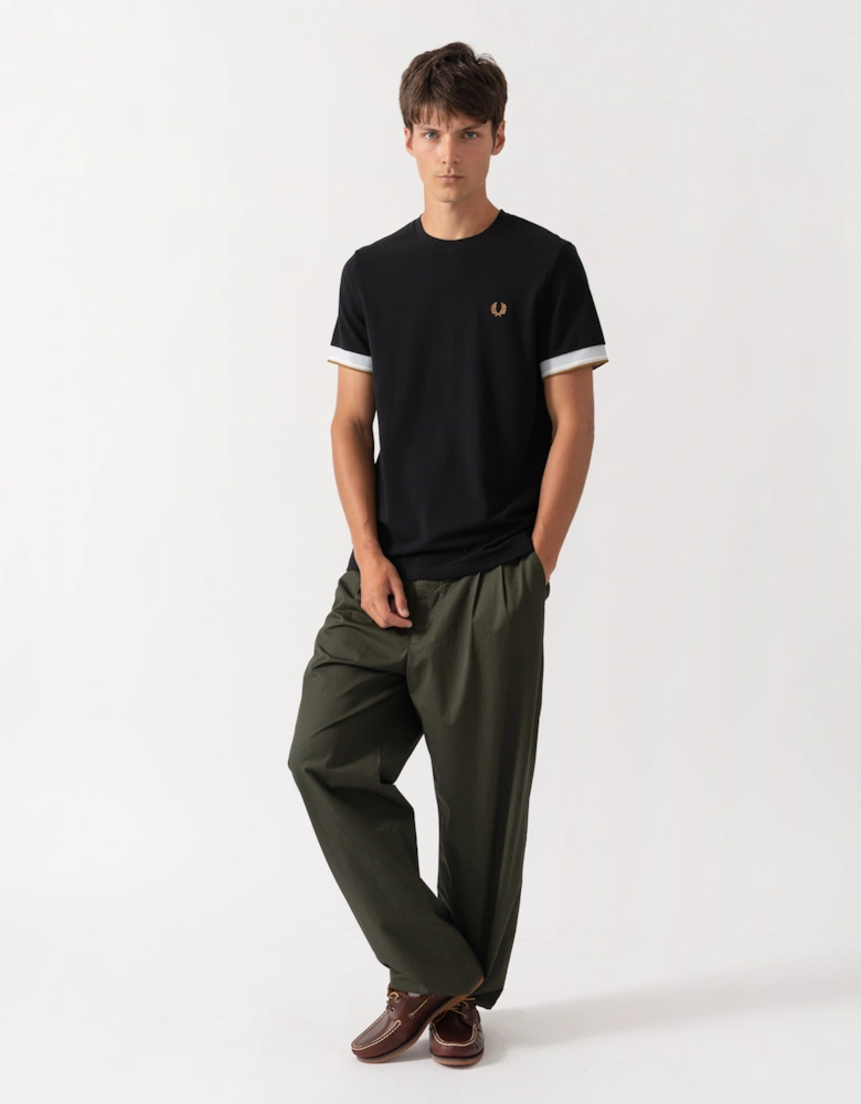 Fred Perry Mens Twin Tipped Cuff T-Shirt - Black R88