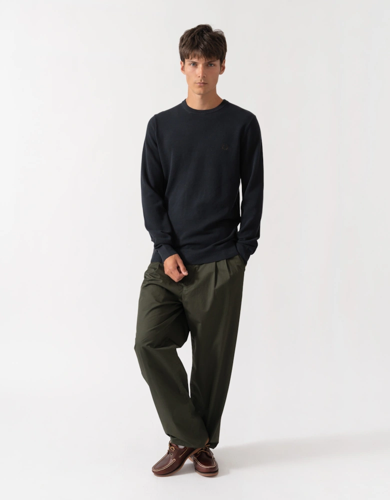 Fred Perry Mens Pique Stitch Jumper - Navy 421