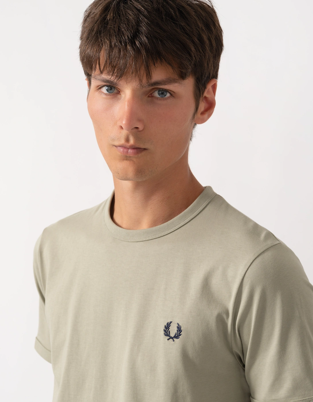 Fred Perry Mens Ringer T-Shirt - Seagrass R89
