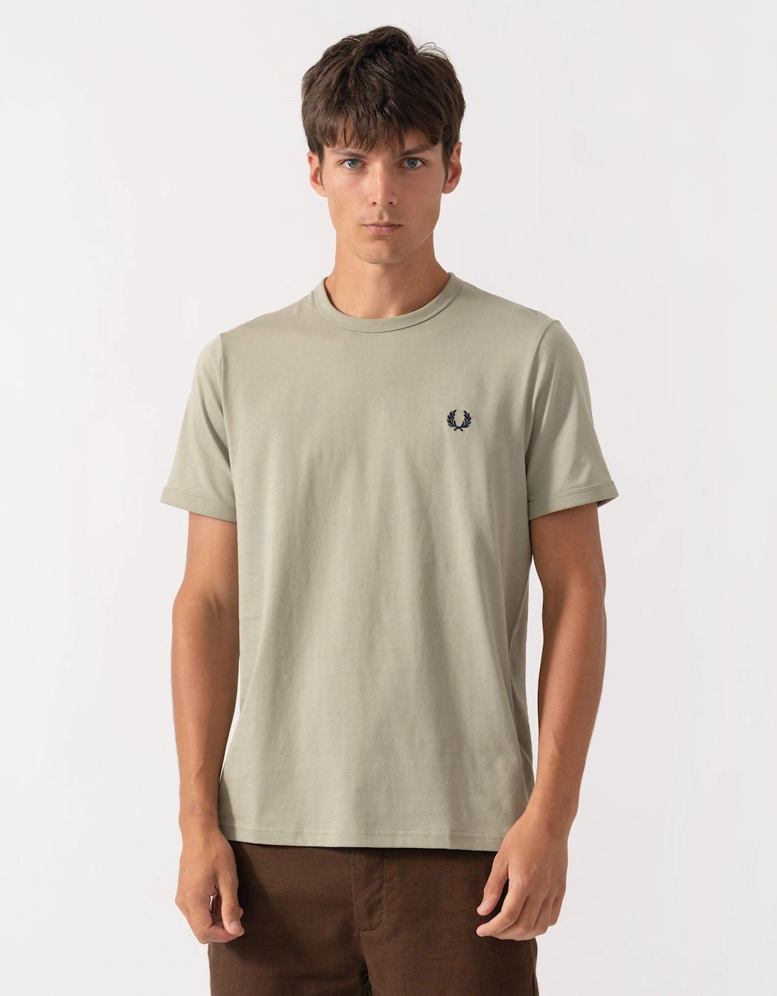 Fred Perry Mens Ringer T-Shirt - Seagrass R89, 5 of 4