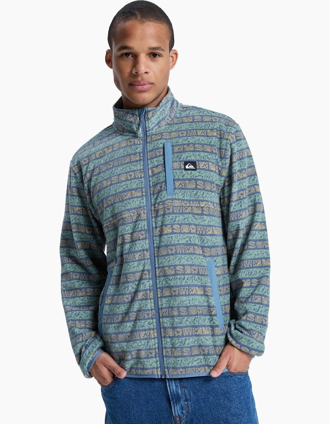 Quiksilver Mens No Destination Micro Fleece Full Zip Fleece