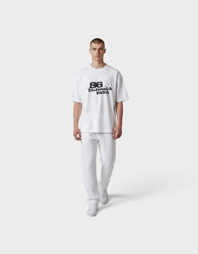 Logo Medium Fit T-Shirt White Black