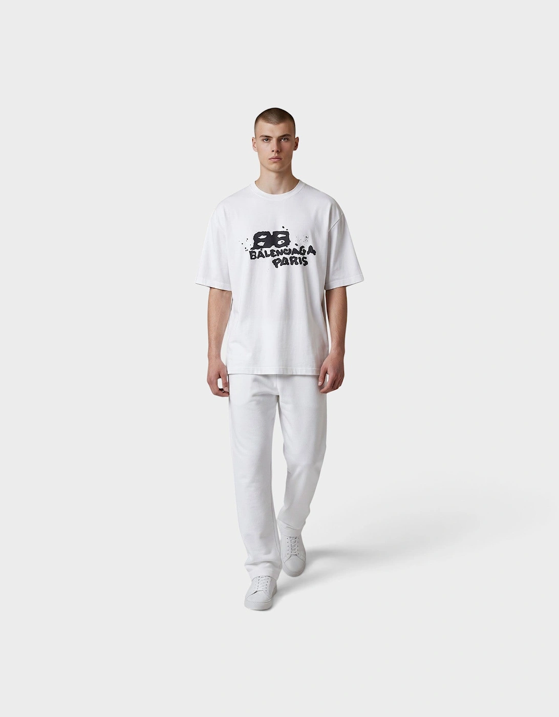 Logo Medium Fit T-Shirt White Black