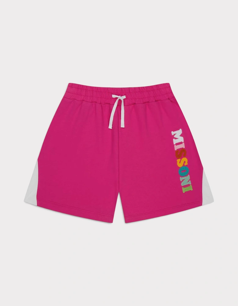 Kids Fleece Jogger Shorts Pink Multi
