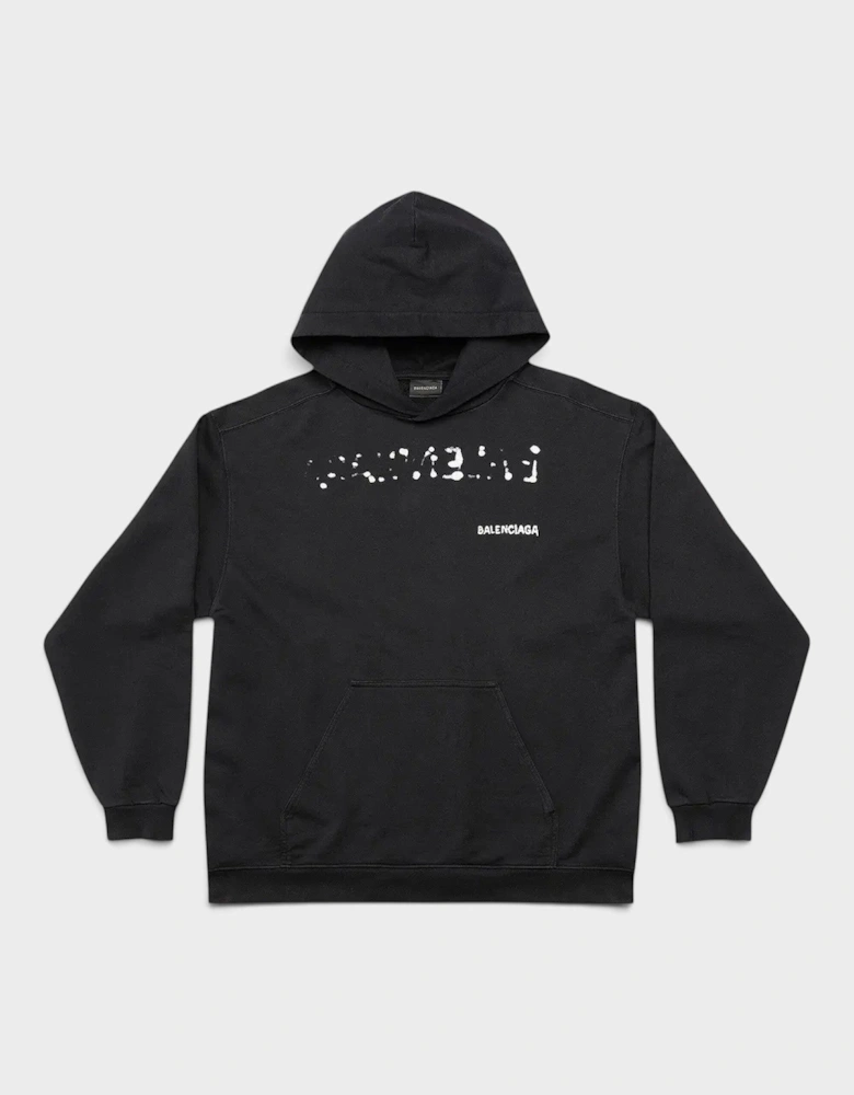 Medium Fit Logo Hoodie Black White