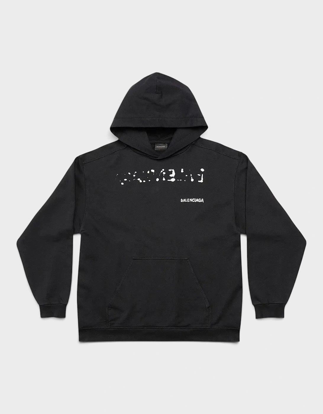 Medium Fit Logo Hoodie Black White