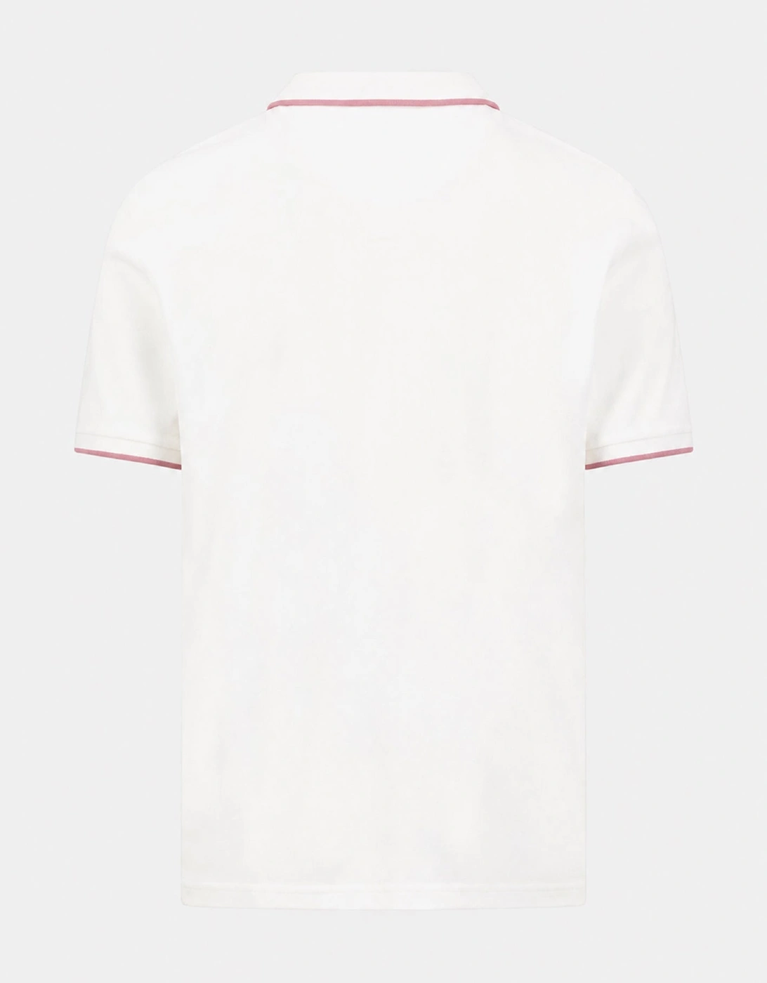 Contrast Tipped 2-Ply Cotton Polo Shirt White